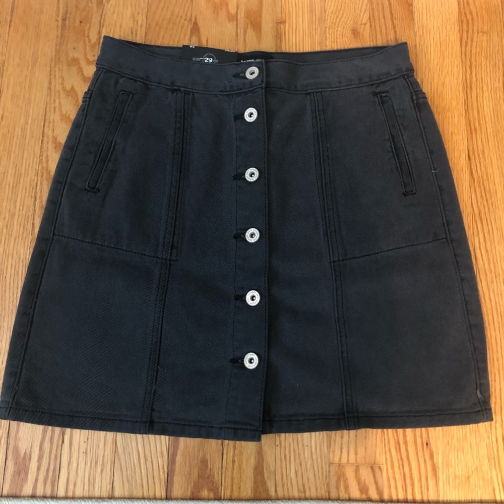 Denim mini skirt- Black wash